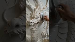 Luxury Hotel Dragon Sculpture 🐉 #shorts #viral #trending #explore #DragonArt #LuxuryHotel #3DWallArt