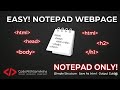 Learn HTML basic Structure using notepad for beginners |  HTML on Notepad 