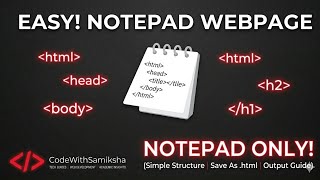 Learn HTML basic Structure using notepad for beginners |  HTML on Notepad 