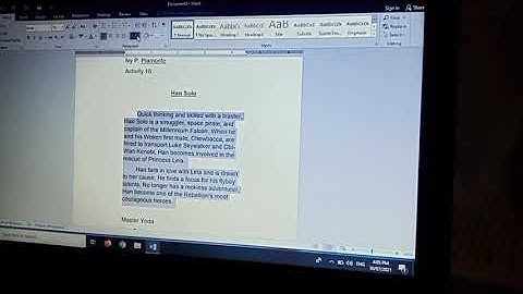 WORD PROCESSING ACTIVITY 1