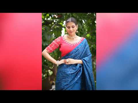 Chiffon Party Wear Saree in Blue with Sequence work-1828210