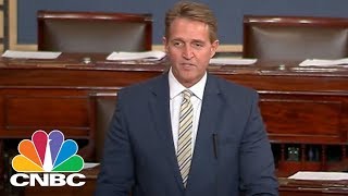 Senator Jeff Flake Delivers Searing Condemnation Of President Donald Trump's War On The Press | CNBC screenshot 2
