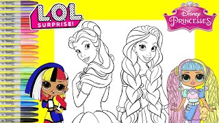 Disney Princess Makeover as LOL Surprise OMG Angles and Candylicious Coloring Book Page