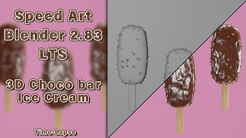 Speed art Ice Cream Choco Bar 3D || Blender 2.83 LTS || Time-Lapse || Ak Studio
