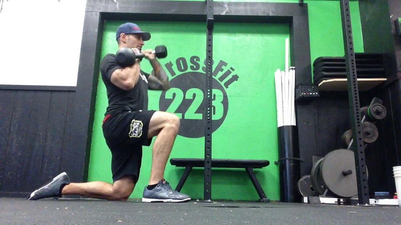 Half kneeling single-arm db press w/kb rack hold - YouTube
