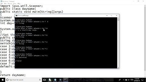 Java program for display name of the weekdays. [CMD]