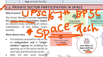 UPSC 2023/67th BPSC Mains Science-Space Technology | Private Sector Participation in Space-Pro/Cons