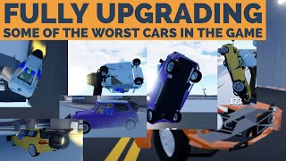 Fully upgrading SOME of the WORST cars in car Crushers￼ 2￼🏎😎