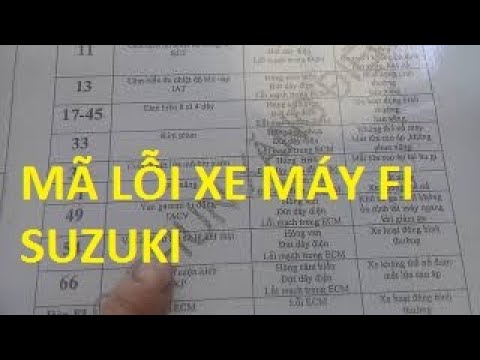 Cách đọc bảng mã lỗi và bảng mã lỗi cho xe máy Vòi phun điện tử FI SuZuki SYM