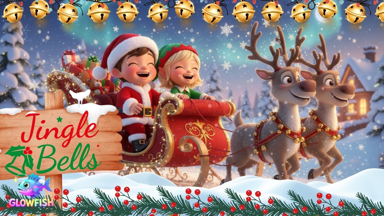 Jingle Bells Nursery Rhyme | Aussie Christmas Song for Kids | Glowfish