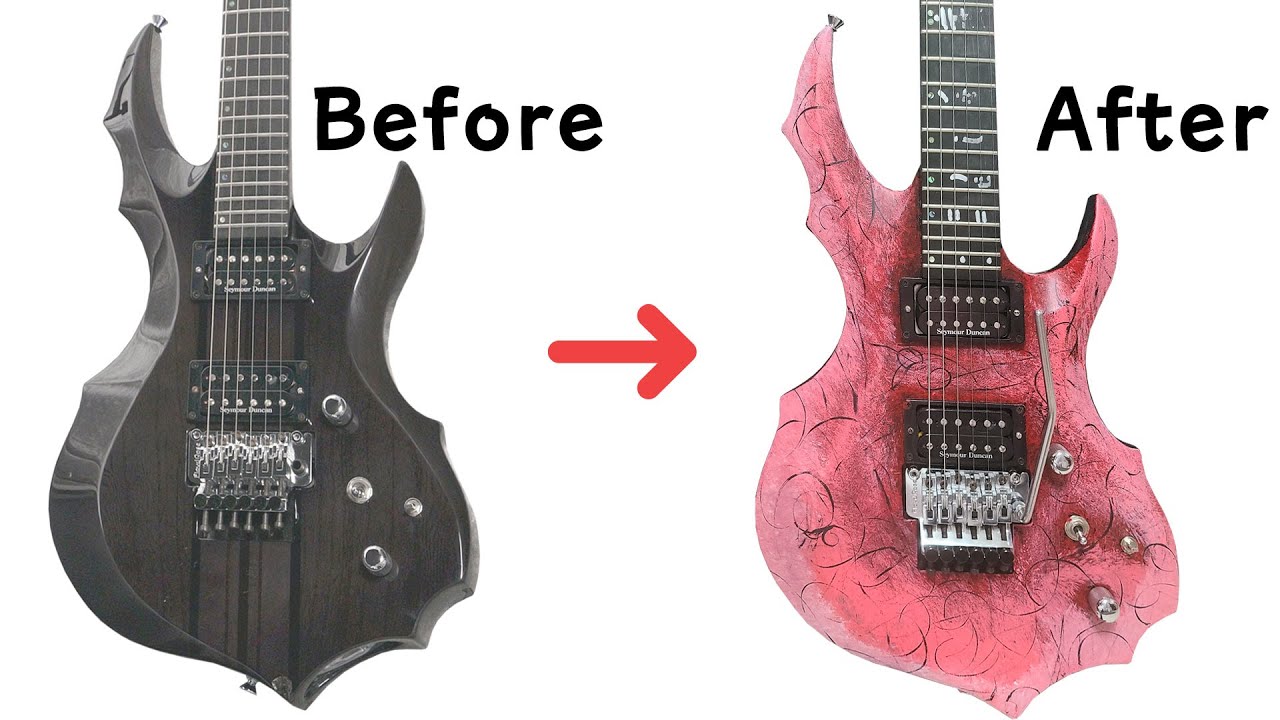 [SUB] 나코코 기타 도색 방법 (아크릴 물감) Edwards / E-FR-130GT 언박싱