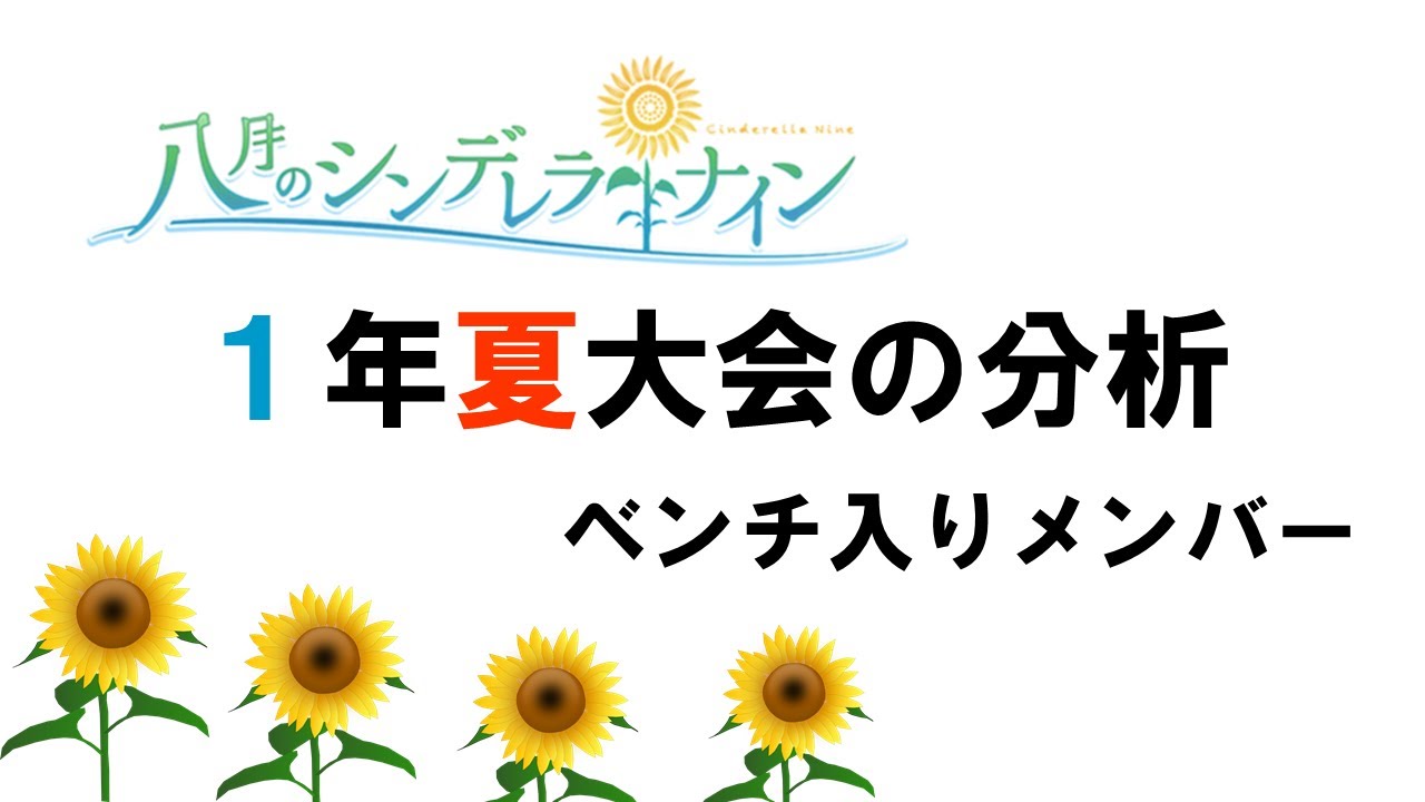 ハチナイ １年夏大会の分析 ベンチ入りメンバーについて Youtube