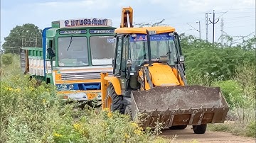 JCB 3DX Making Railway Gate Crossing 40ft Valley Sand Filling by Truck in Valliyur | JCB