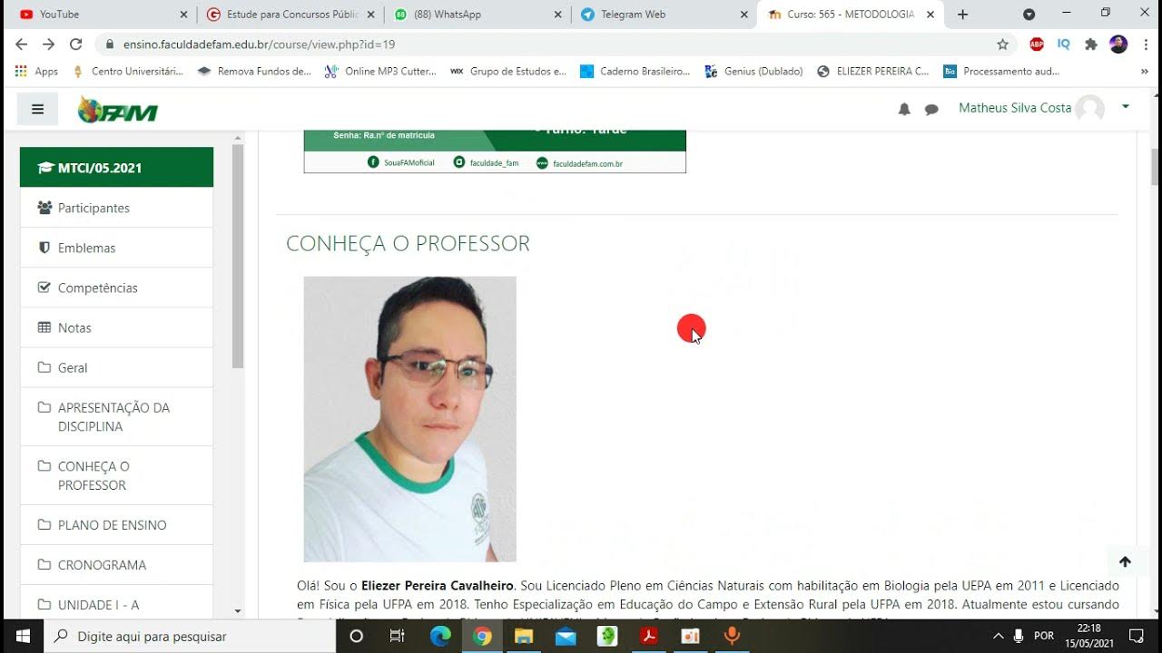 Vídeo explicativo - Como acessar o AVA FEMAF e enviar atividade 