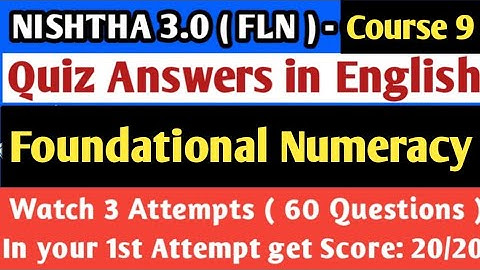 Course 9 Quiz Answers in English | Nishtha 3.0 FLN _ Foundational Numeracy | @KLR_Knowledge_Zone