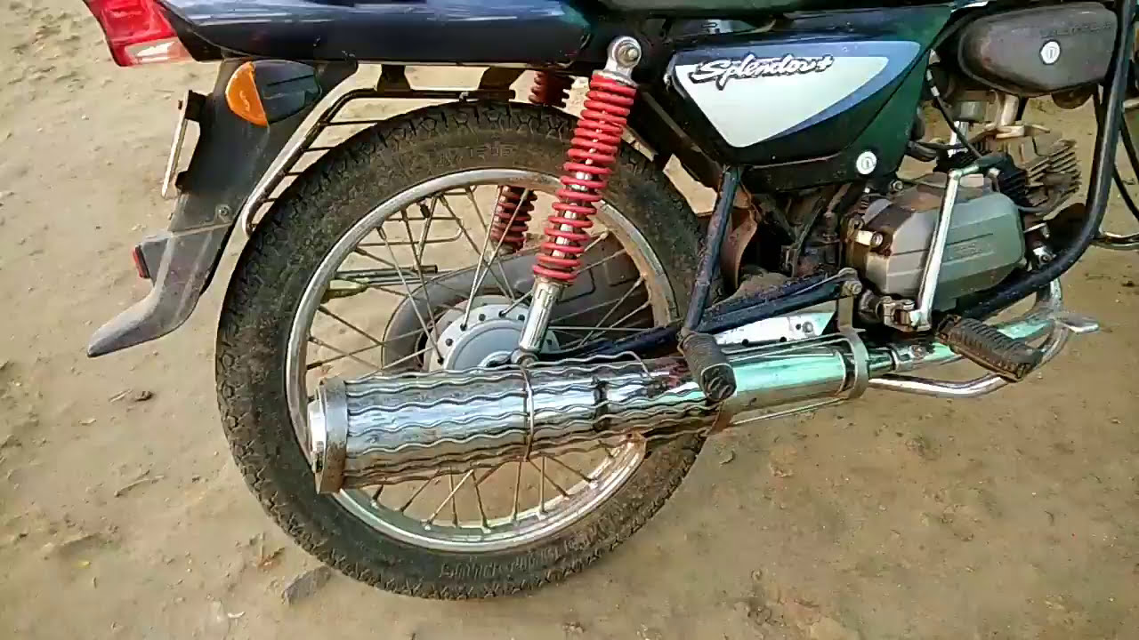 Hero Honda splendor+ modified with exhaust decoration - YouTube