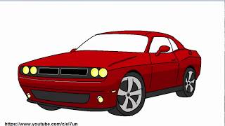 how to draw a Dodge Challenger in Paint| нарисовать Додж челленджер