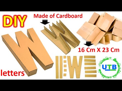 How to Make 3D Letters from Cardboard letter W , 3D letter DIY