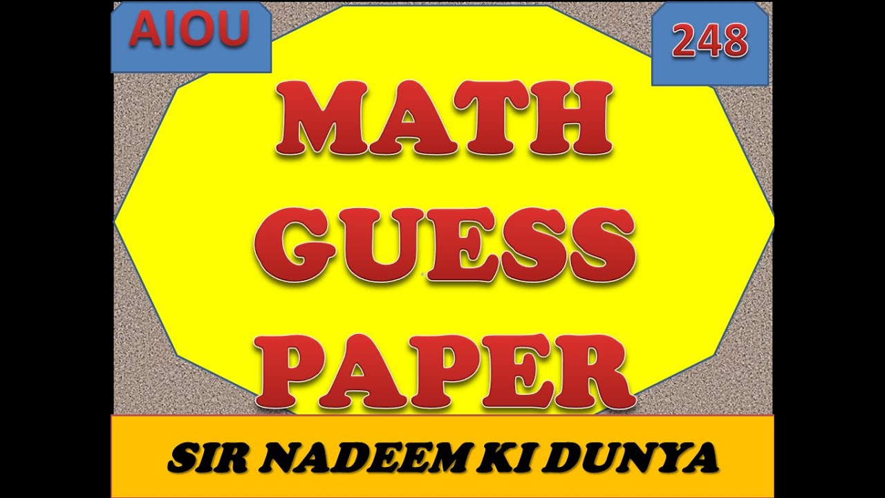 248 Guess Paper 2 Math General
