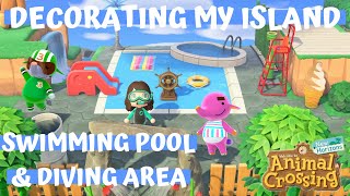 Decorating My Island! Chill Swimming Pool Speed Build! | Animal Crossing New Horizons