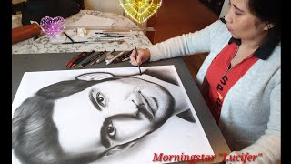 REALISTIC CHARCOAL PAINTING TOTURIAL @Lucifer Morningstar I #Tom Ellis