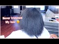 SHE NEEDED A TRIM BAD! SILK PRESS ON KINKY HAIR