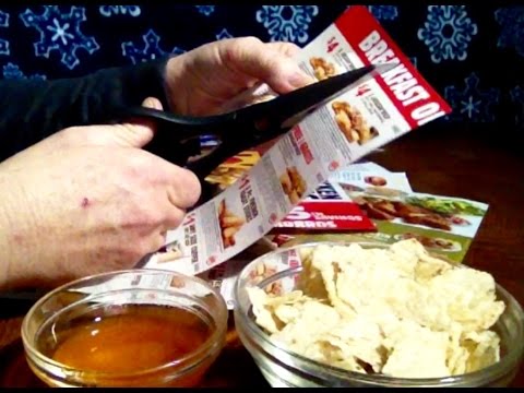 ASMR Clipping Fast Food Coupons, Soft Spoken Rambling, Eating Chips, Dip, Nice Eating Sounds