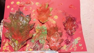 Поделки для детей из осенних листьев Тимурка делает аппликацию Осенний Лес из листочков Осень