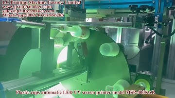 Plastic cups automatic LED UV screen printer model MSP-400XAR