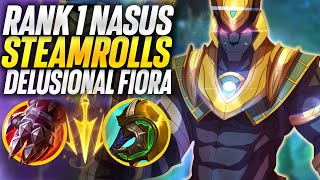 Delusional Fiora gets STEAMROLLED by Rank 1 Nasus | Carnarius | League of Legends