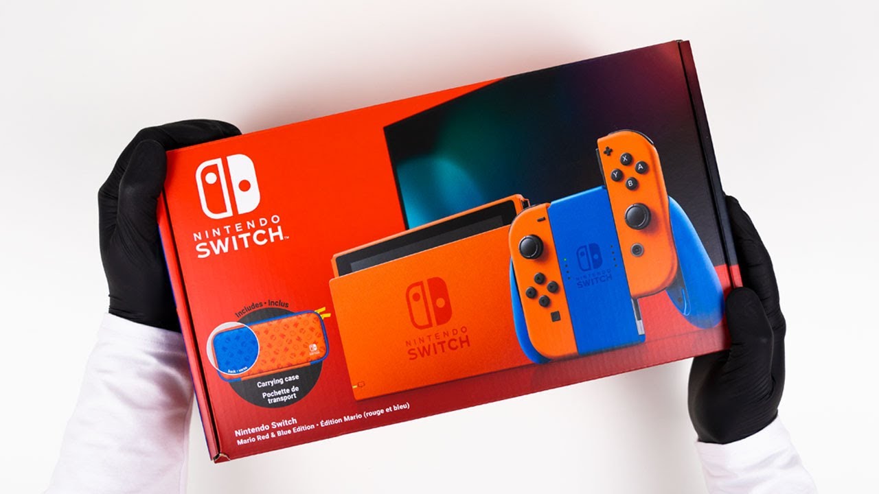Nintendo Switch OLED Model Neon Blue / Neon Red Unboxing - YouTube