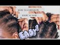 How To Cornrow YOUR OWN Hair | Short Natural Hair Tutorial | BEGINNER FRIENDLY