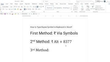how to type rupee symbol in keyboard in word
