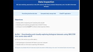 data inspection and QAQC workshop