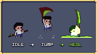 Doctor swings stick and heals stuff (Pixel Art Animation Process)