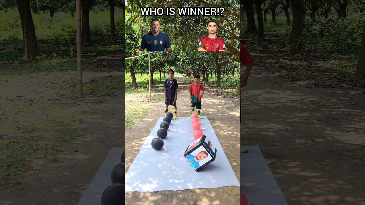WHO IS WINNER!? | Ronaldo Mbappe CHALLENGE #shorts #football #viral #ronaldo #mbappe #youtube #cr7