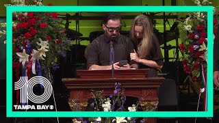 Brother of fallen Pinellas County Deputy Michael Magli gives remarks during funeral