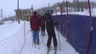 Nastya's skiing