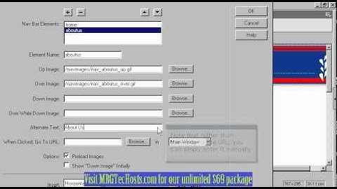 [MRGTecHelp.com DreamWeaver Tutorial Series] Creating a Navigation Bar in DreamWeaver MX
