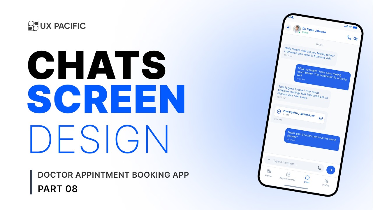 Doctor Appointment Booking App UI/UX Design Tutorial | Chats Screen ...