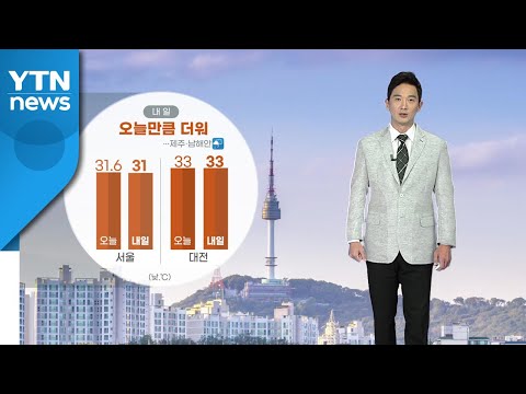 [날씨] 내일 오늘만큼 더워...제주·남해안 비 / YTN