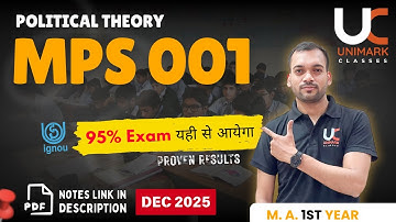 MPS 001 December 2025 | IGNOU Most Important Questions & Notes Answers | MA 1st Yr | Unimark Classes