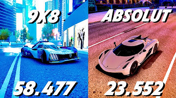 Asphalt 9 China:9X8 × Moat Finale [58.477] / Jesko AB × Tiber Cross [23.552]
