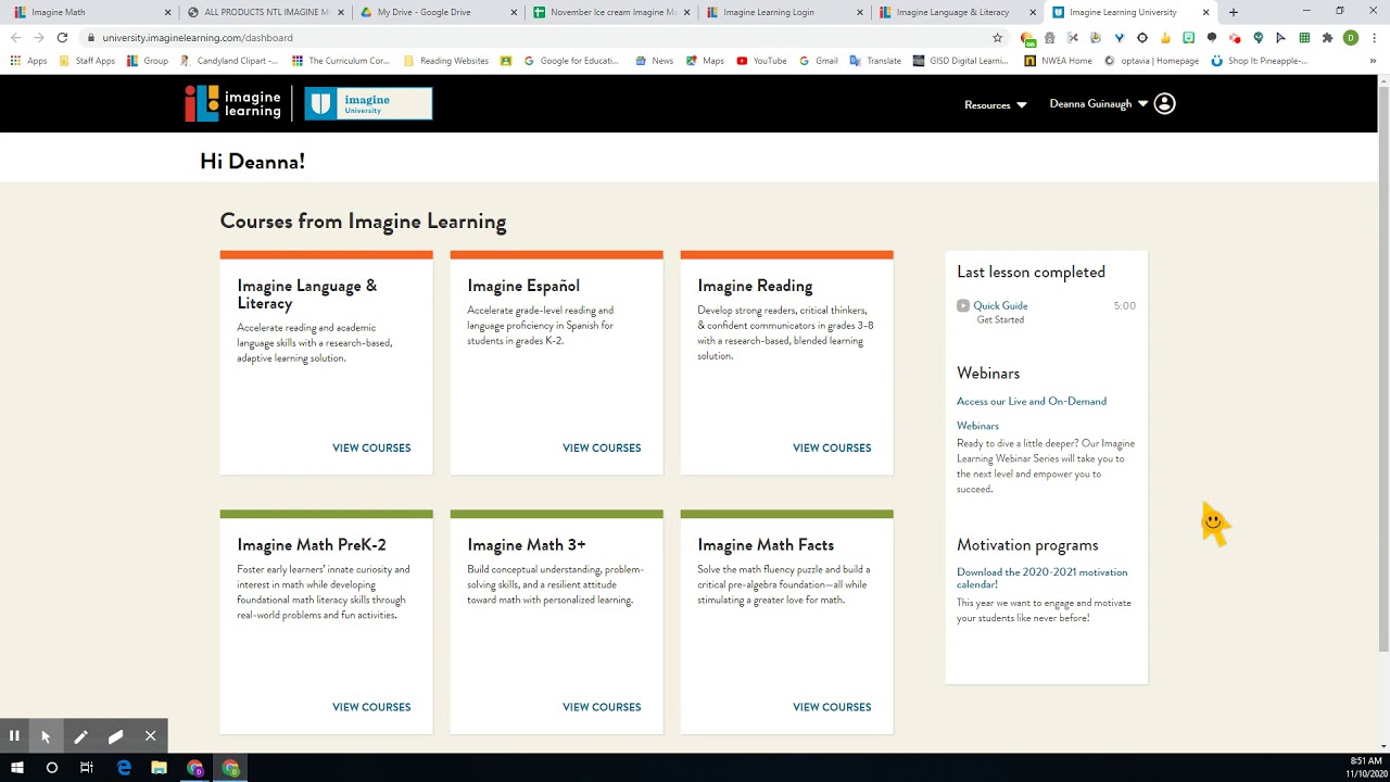 Questions about Imagine Learning - YouTube