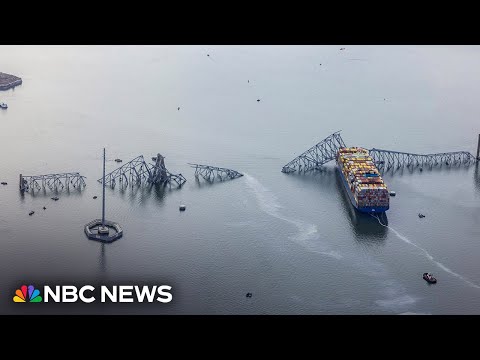 See aerial video of Baltimore bridge collapse