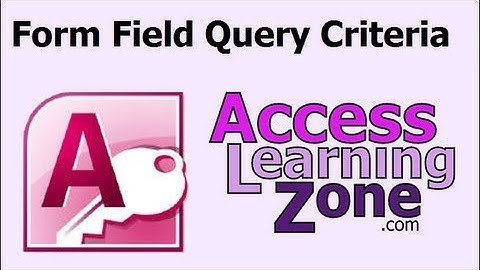 Getting a Value from a Form for Query Criteria in MS Access
