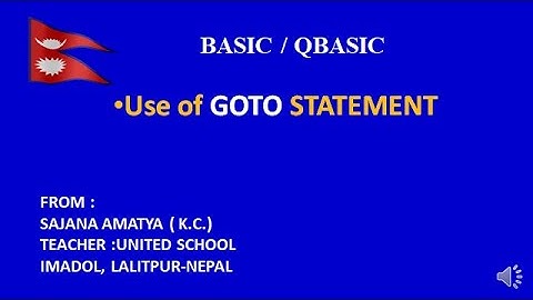 A QBASIC  PROGRAM TO SHOW THE USE OF  GO TO STATEMENT