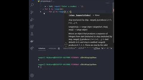 Half Pyramid of  * using python