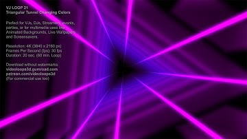Triangular Tunnel Changing Colors | 1 HOUR | 4K | #VIDEO #BACKGROUND | #VJ LOOP 21