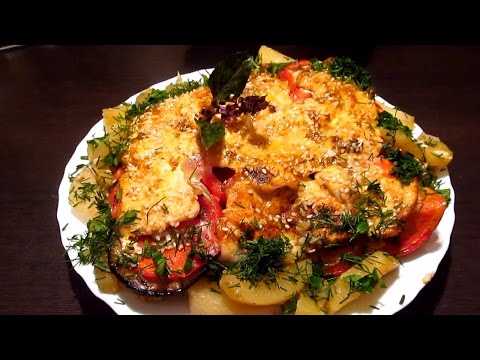 Видео рецепт Курица с картошкой и овощами в духовке